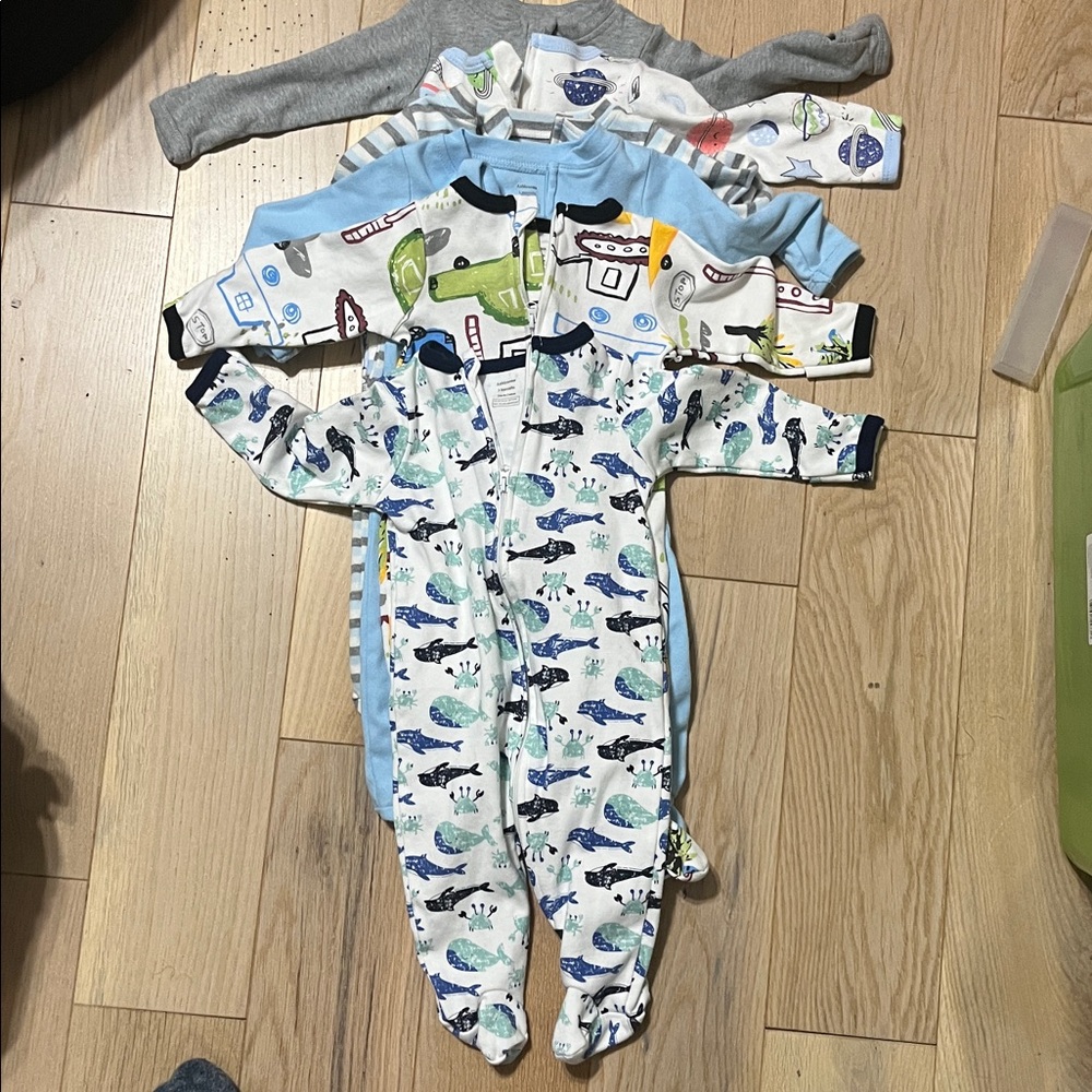 Baby Dinosaur and Vehicle Print Onesies